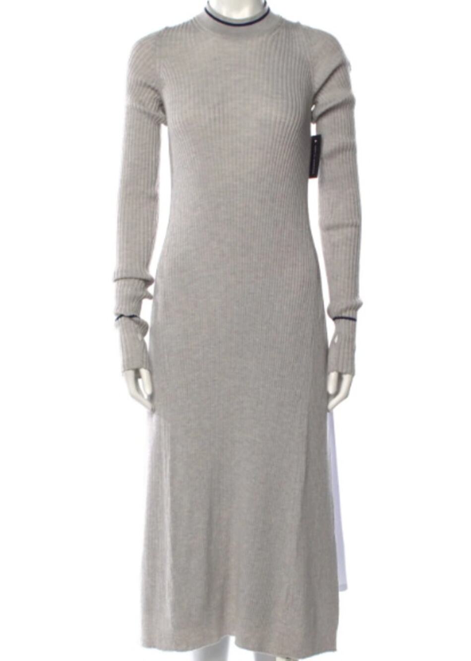 Maison Margiela MM4 Wool blend Top XS Long Rib Front Open crop back Tunic Gray